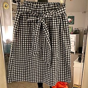 Gingham paperbag skirt